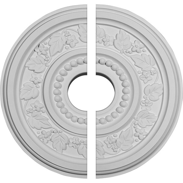 Ekena Millwork Marseille Ceiling Medallion, Two Piece (Fits Canopies up to 4 1/4"), 16 1/8"OD x 3 1/2"ID x 5/8"P CM16MA2-03500 - main
